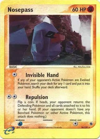 EX Ruby&Sapphire Nosepass #18/109 reverse holo